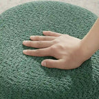 Pouf Djembe Boucle Imbottito con Base Girevole, Sgabello Girevole da Trucco per Soggiorno, Cabina Armadio (Set da 2)
