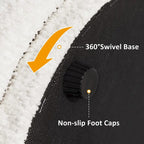 Pouf Djembe Boucle Imbottito con Base Girevole, Sgabello Girevole da Trucco per Soggiorno, Cabina Armadio (Set da 2)