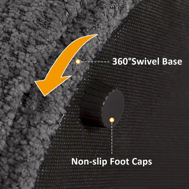 Pouf Djembe Boucle Imbottito con Base Girevole, Sgabello Girevole da Trucco per Soggiorno, Cabina Armadio (Set da 2)