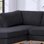 Divano sezionale a U in Sherpa nero Hallie da 124 pollici con doppia chaise longue larga - 124L x 63.5P x 33.5A