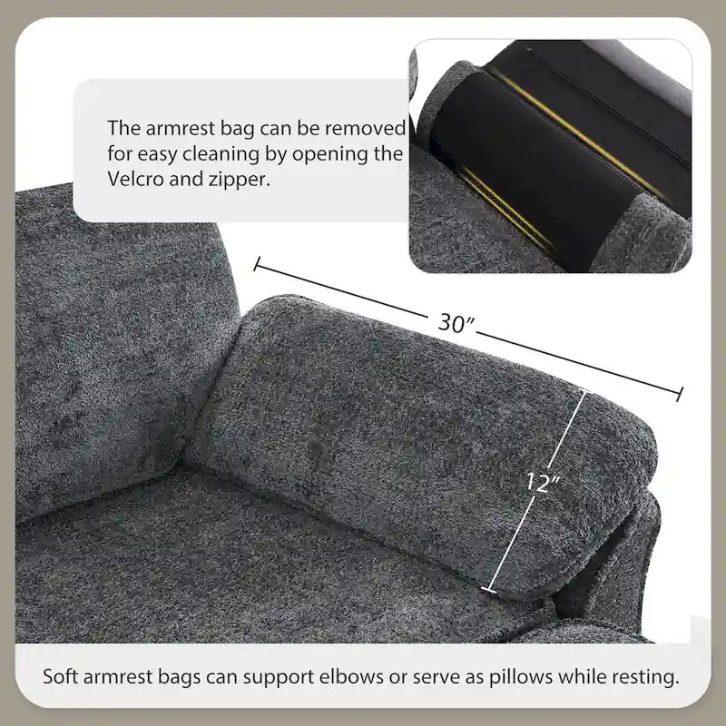 Divano letto componibile trasformabile a 4 posti imbottito a combinazione libera, seduta profonda, pouf, grigio