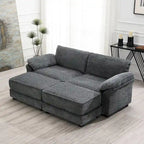 Canapé modulable convertible avec pouf