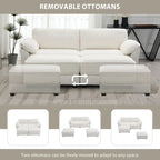 Canapé modulable convertible avec pouf