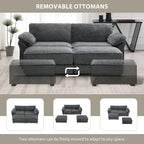 Canapé modulable convertible avec pouf