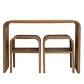 Tavolo in legno con bordo a cascata e 2 tavolini a incastro - 45.0L x 14.0W x 30.0H