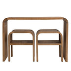 Tavolo in legno con bordo a cascata e 2 tavolini a incastro - 45.0L x 14.0W x 30.0H