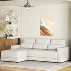 Canapé d'angle modulaire en forme de L de 92,9 po de largeur avec coussins et 3 oreillers