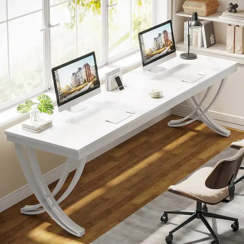 Scrivania per computer da 78 pollici per l'ufficio domestico, tavolo rettangolare per sala studio
