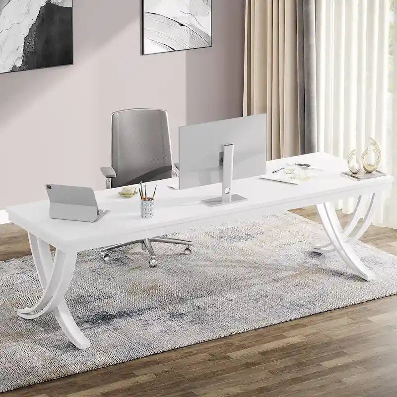 Scrivania per computer da 78 pollici per l'ufficio domestico, tavolo rettangolare per sala studio