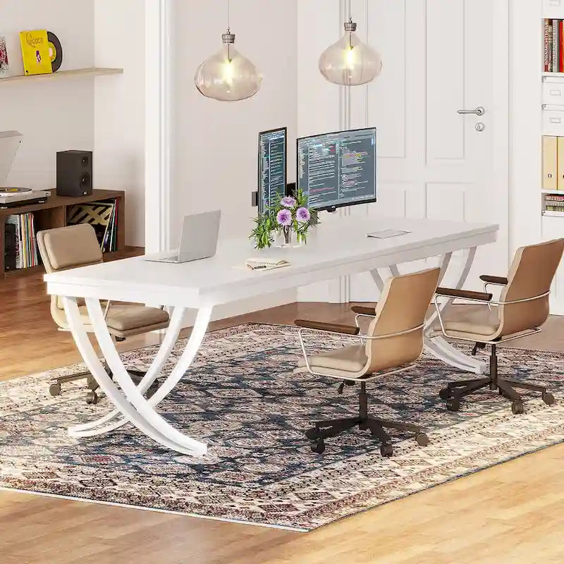 Scrivania per computer da 78 pollici per l'ufficio domestico, tavolo rettangolare per sala studio