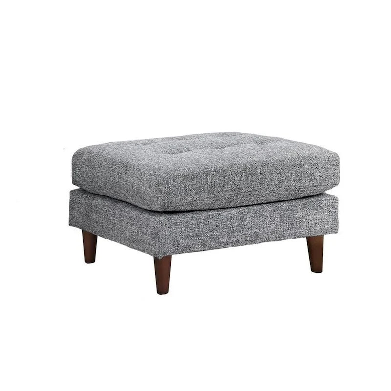 Divano sezionale Ryle 104 pollici con chaise longue e pouf, 2 cuscini, tessuto grigio