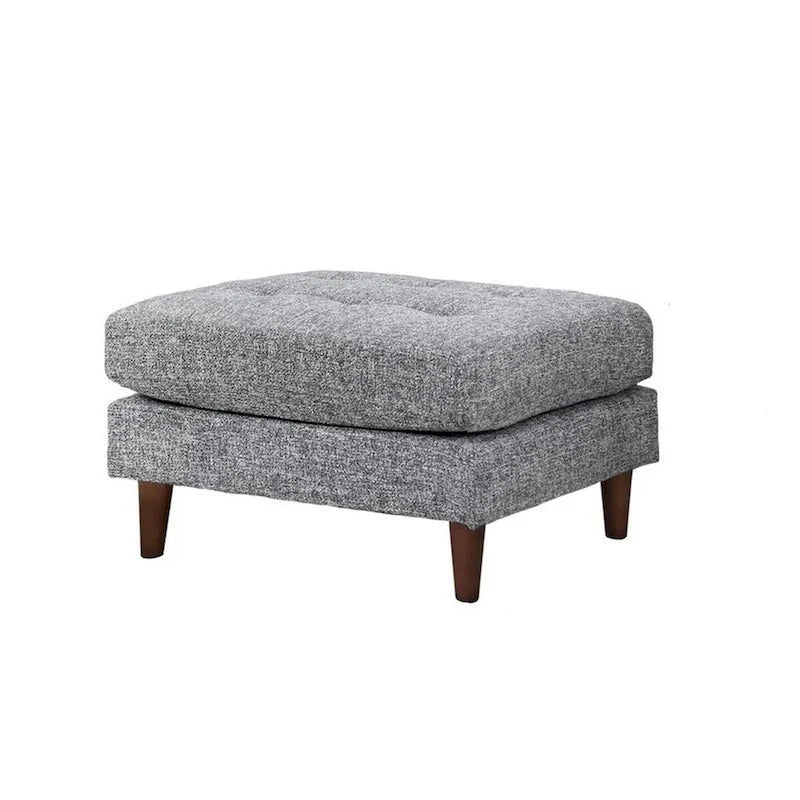 Divano sezionale Ryle 104 pollici con chaise longue e pouf, 2 cuscini, tessuto grigio