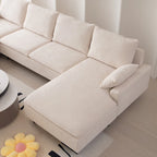 Divano sezionale a U imbottito con doppia chaise longue