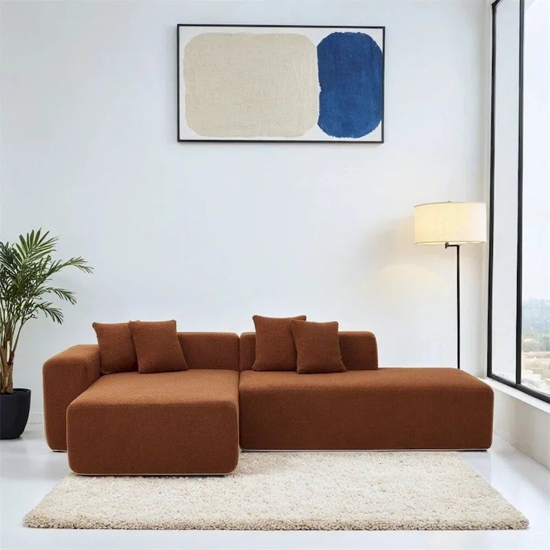 Divano componibile modulare, divano componibile moderno a L con chaise longue