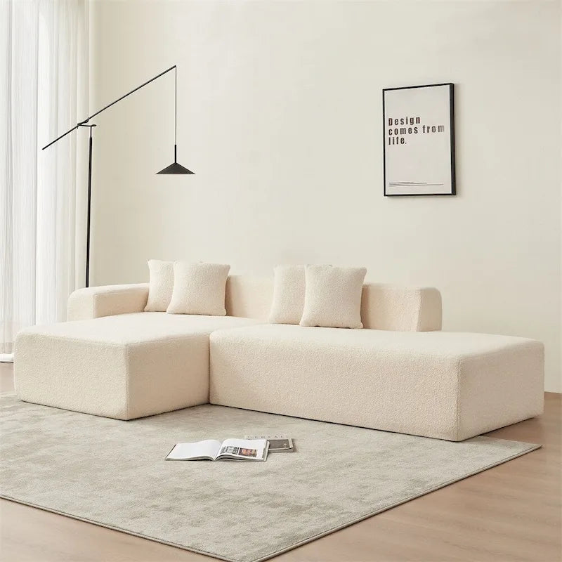 Divano componibile modulare, divano componibile moderno a L con chaise longue