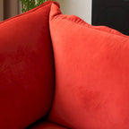 Divano componibile a U per soggiorno, divano componibile convertibile in velluto con pouf