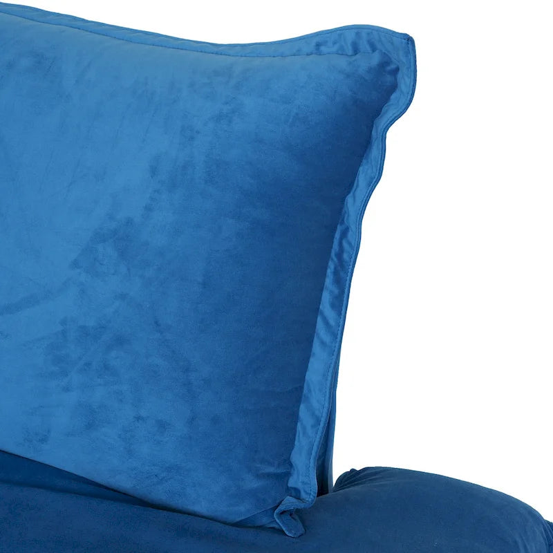 Divano componibile a U per soggiorno, divano componibile convertibile in velluto con pouf