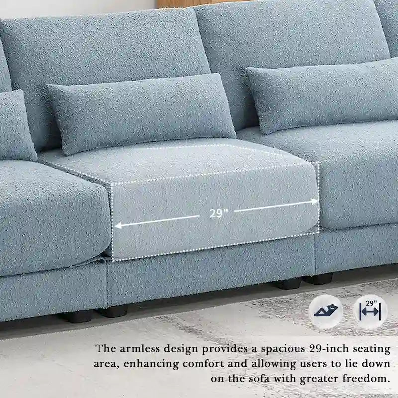 Divano componibile in tessuto a L con penisola reversibile
