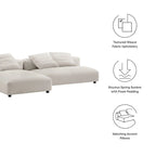 Divano componibile a 2 pezzi Solace in tessuto imbottito con chaise longue