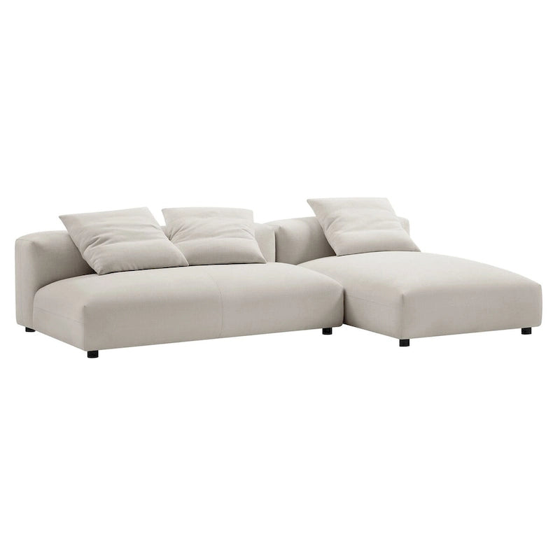 Divano componibile a 2 pezzi Solace in tessuto imbottito con chaise longue