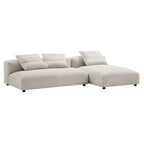 Divano componibile a 2 pezzi Solace in tessuto imbottito con chaise longue
