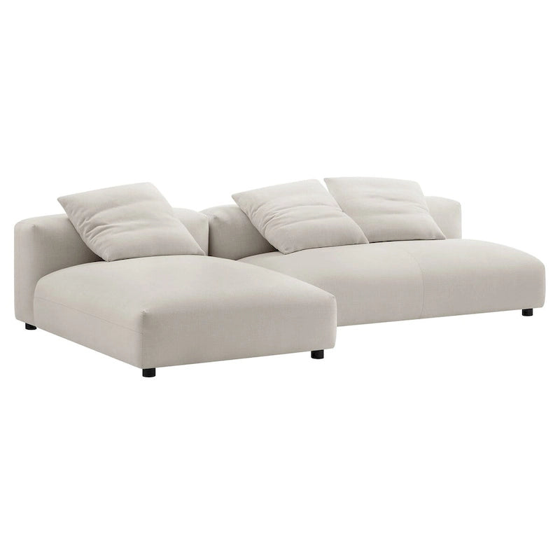 Divano componibile a 2 pezzi Solace in tessuto imbottito con chaise longue