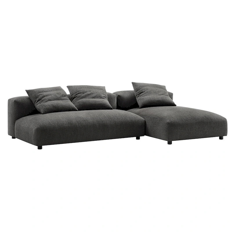 Divano componibile a 2 pezzi Solace in tessuto imbottito con chaise longue