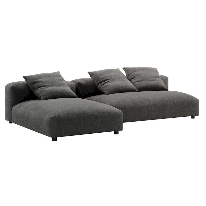 Divano componibile a 2 pezzi Solace in tessuto imbottito con chaise longue
