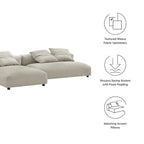 Divano componibile a 2 pezzi Solace in tessuto imbottito con chaise longue