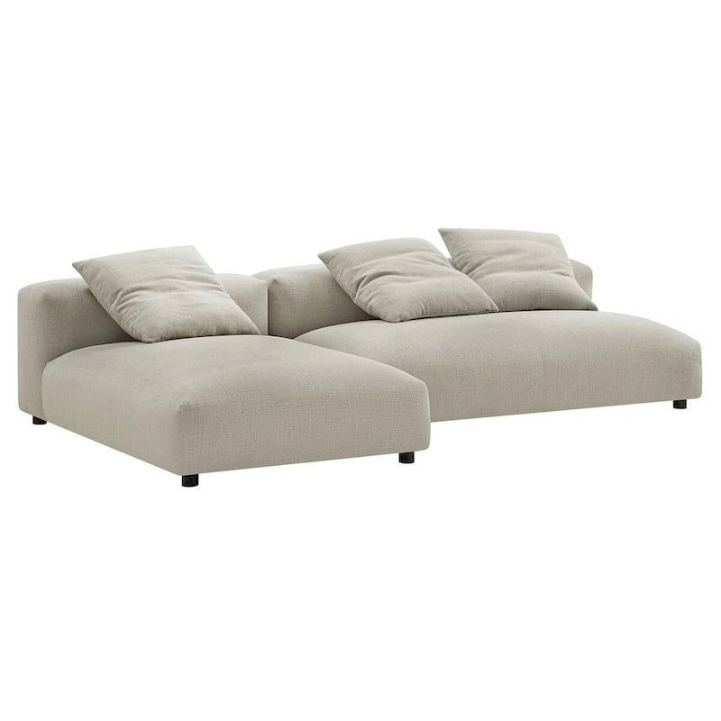 Divano componibile a 2 pezzi Solace in tessuto imbottito con chaise longue