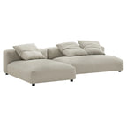 Divano componibile a 2 pezzi Solace in tessuto imbottito con chaise longue
