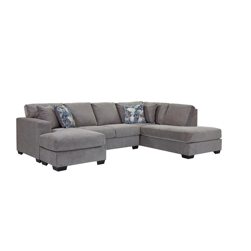 Sectionnel en U American Furniture Classics Graphite Modèle A414V6-K2 avec 4 coussins décoratifs
