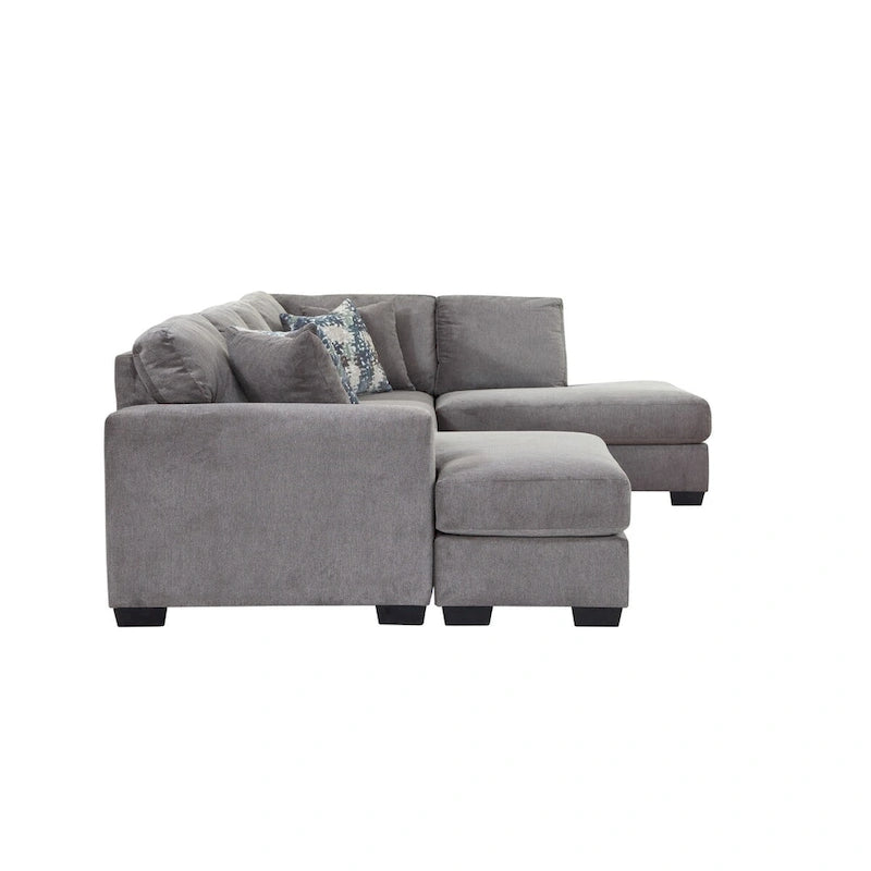 Sectionnel en U American Furniture Classics Graphite Modèle A414V6-K2 avec 4 coussins décoratifs