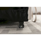 Divano letto angolare reversibile 77, a forma di L, 2 posti con chaise longue e contenitore per soggiorno