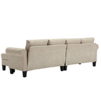 Divano componibile trasformabile con pouf contenitore, Divano a L, Beige, Design moderno