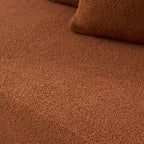 Divano Sezionale Angolare a 5 Posti, Tessuto Sherpa, Comfort Supremo, Arancione