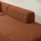 Divano Sezionale Angolare a 5 Posti, Tessuto Sherpa, Comfort Supremo, Arancione