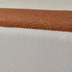 Divano Sezionale Angolare a 5 Posti, Tessuto Sherpa, Comfort Supremo, Arancione