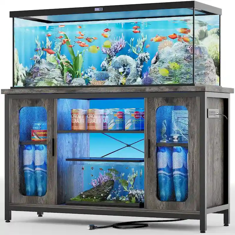 Supporto per terrario Supporto per acquario con prese di corrente e luce LED