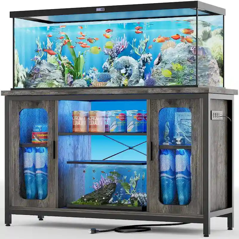 Supporto per terrario Supporto per acquario con prese di corrente e luce LED