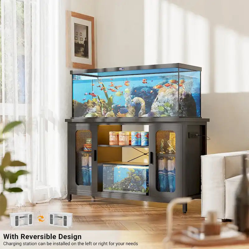 Supporto per terrario Supporto per acquario con prese di corrente e luce LED
