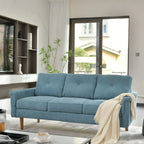 Divano da interno con gambe in legno e cuscini