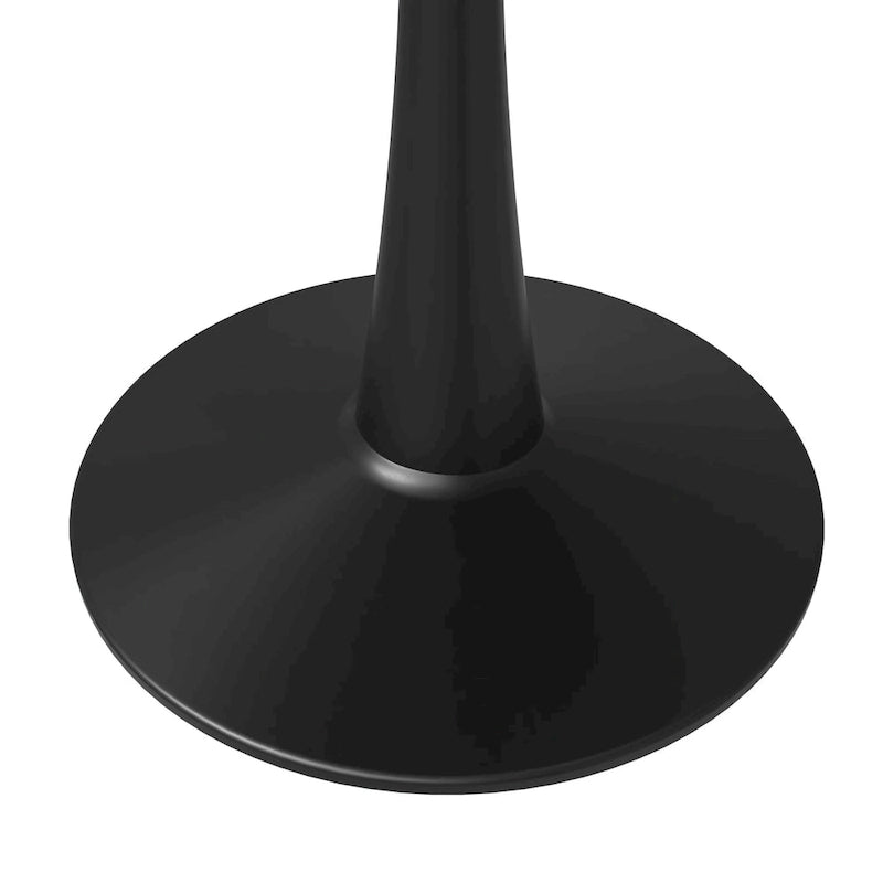 Tavolo da pranzo rotondo da 40" per 4 persone con piano in MDF e base in acciaio nero, per cucina e sala da pranzo