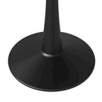 Tavolo da pranzo rotondo da 40" per 4 persone con piano in MDF e base in acciaio nero, per cucina e sala da pranzo