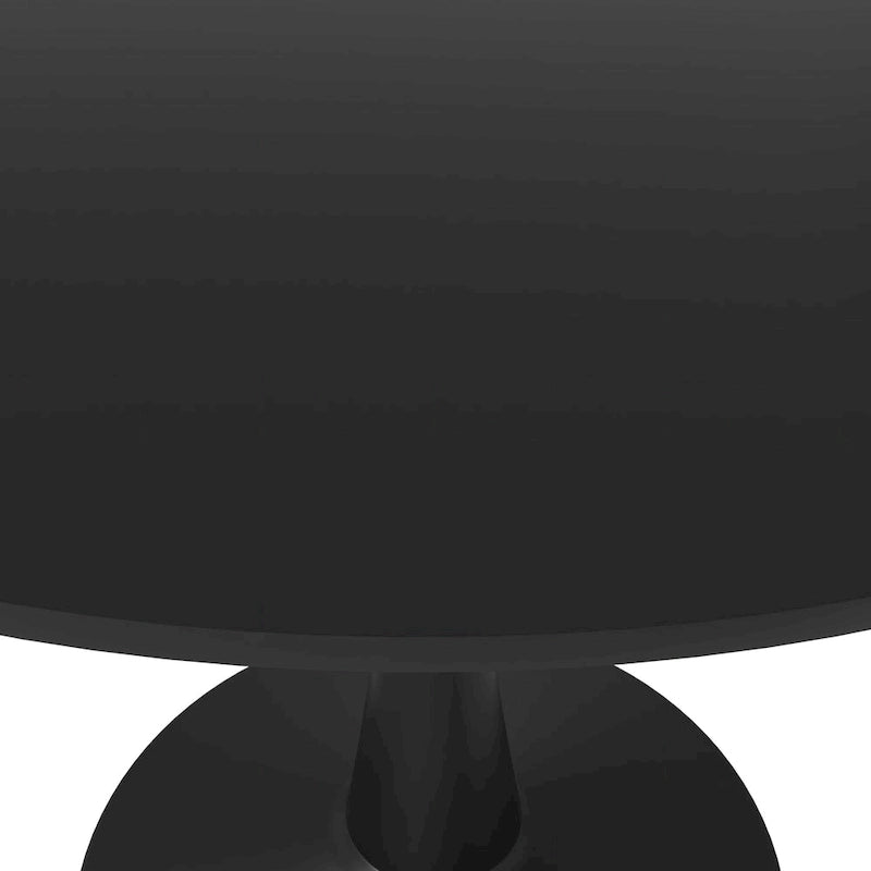 Tavolo da pranzo rotondo da 40" per 4 persone con piano in MDF e base in acciaio nero, per cucina e sala da pranzo