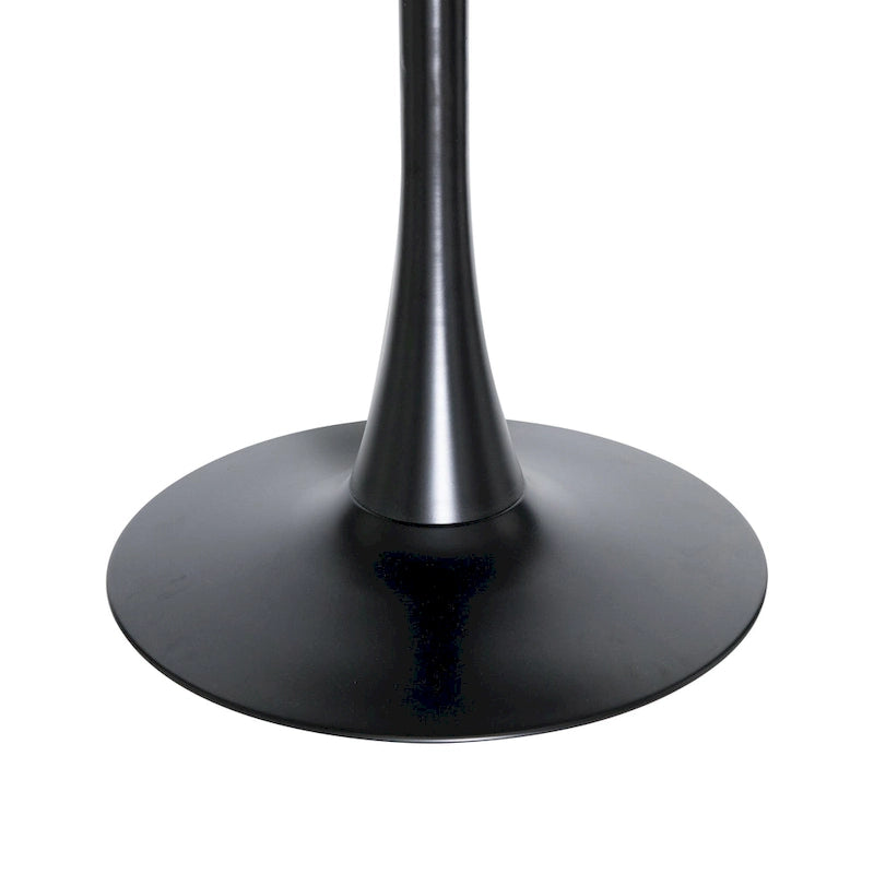 Tavolo da pranzo rotondo da 40" per 4 persone con piano in MDF e base in acciaio nero, per cucina e sala da pranzo