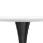 Tavolo da pranzo rotondo da 40" per 4 persone con piano in MDF e base in acciaio nero, per cucina e sala da pranzo