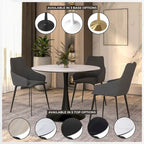 Tavolo da pranzo rotondo da 40" per 4 persone con piano in MDF e base in acciaio nero, per cucina e sala da pranzo