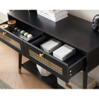 Tavolino consolle in legno a 2 cassetti 41.9