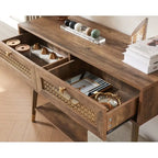 Tavolino consolle in legno a 2 cassetti 41.9